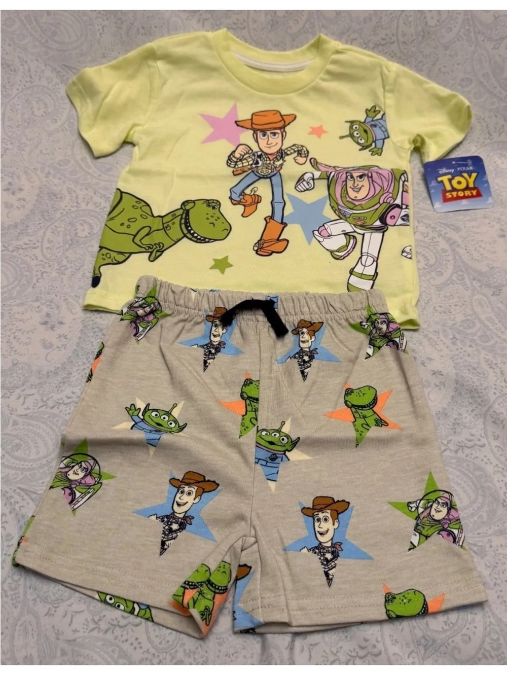 Disney Pixar Toy Story 5 two piece toddler short set Buzz, Woody, Rex & Alien